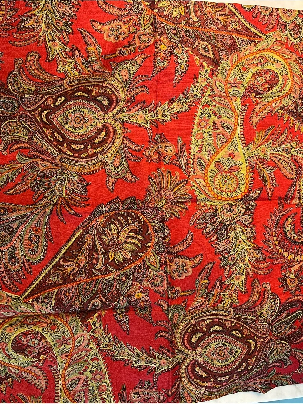 Pottery Barn Red Paisley Cotton Napkins Set